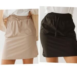 Albion Drawstring Waist The Way Skirt Black Cobblestone Womens Sz Small Set of 2
